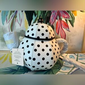 Kate Spade Novelty Teapot 🫖 Crossbody Bag Alice In Wonderland Party Polka Dots